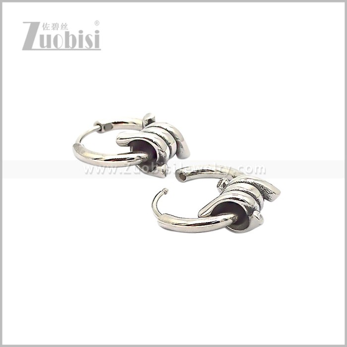 9MM Stainless Steel Barbed Wire Earring e002823S3