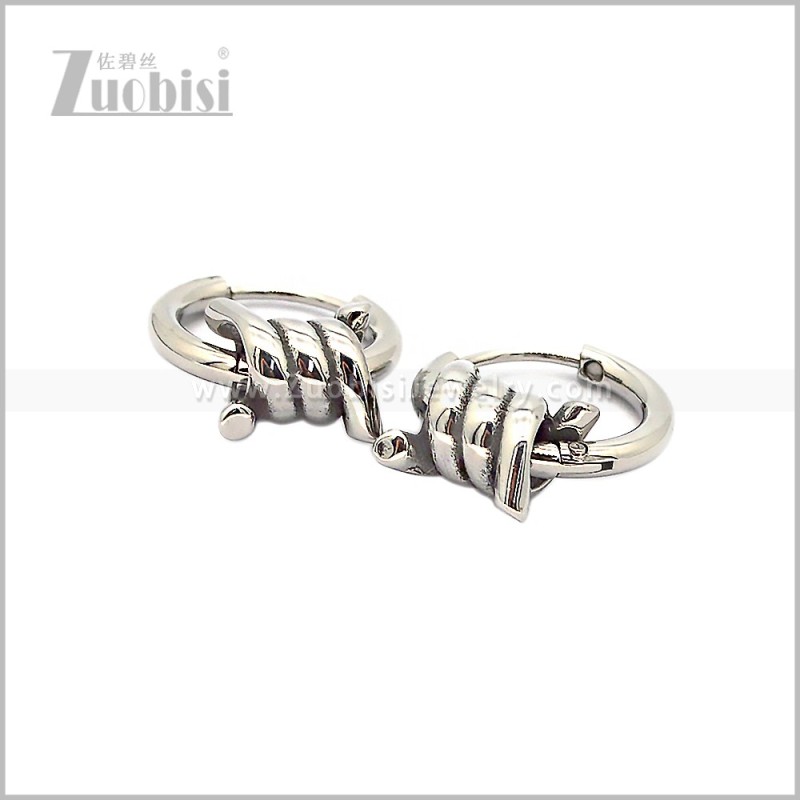 9MM Stainless Steel Barbed Wire Earring e002823S3