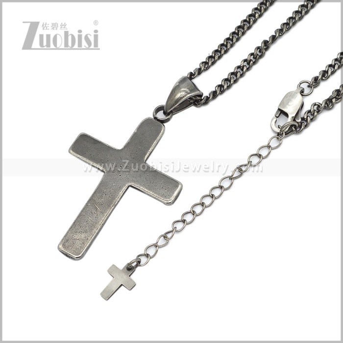 Stainless Steel Cross Necklace for Men n003728S2