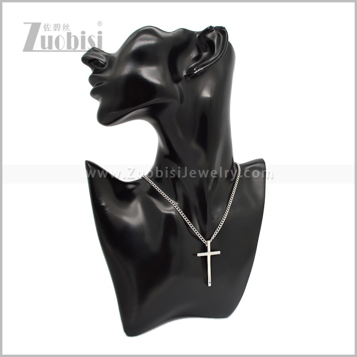 Stainless Steel Cross Pendant Necklace n003729S