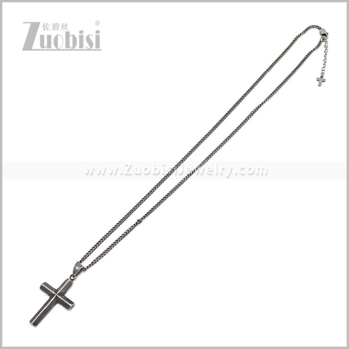 Stainless Steel Cross Necklace for Men n003728S2