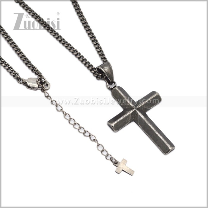 Stainless Steel Cross Necklace for Men n003728S2