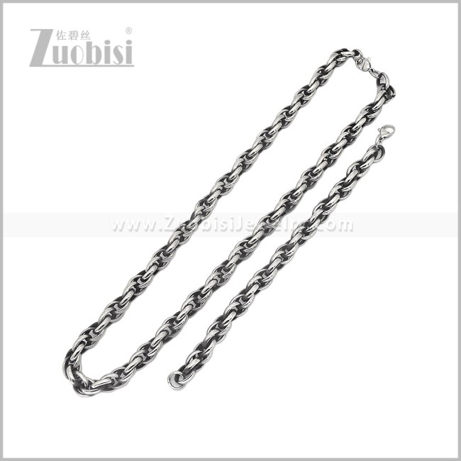 Stainless Steel Necklace and Bracelet Set s003156S