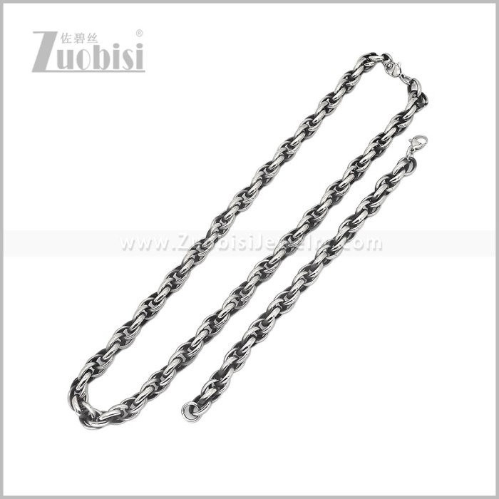 Stainless Steel Necklace and Bracelet Set s003156S