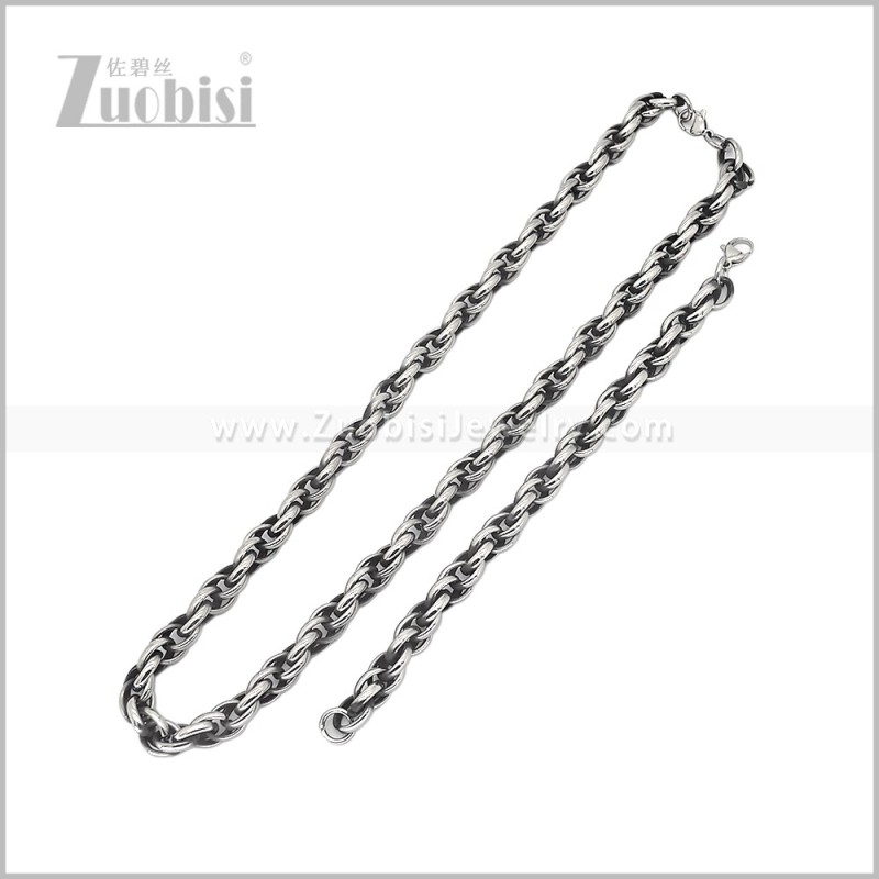 Stainless Steel Necklace and Bracelet Set s003156S