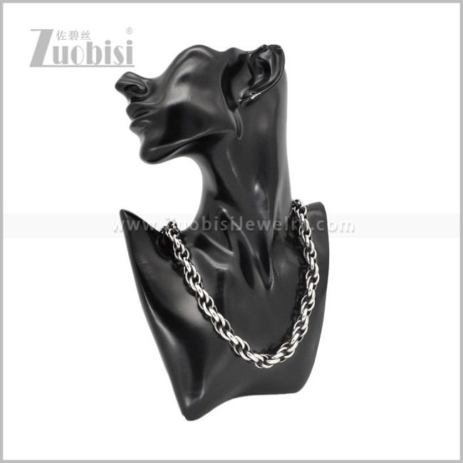 Oxidized Black Stainless Steel Necklace n003737S