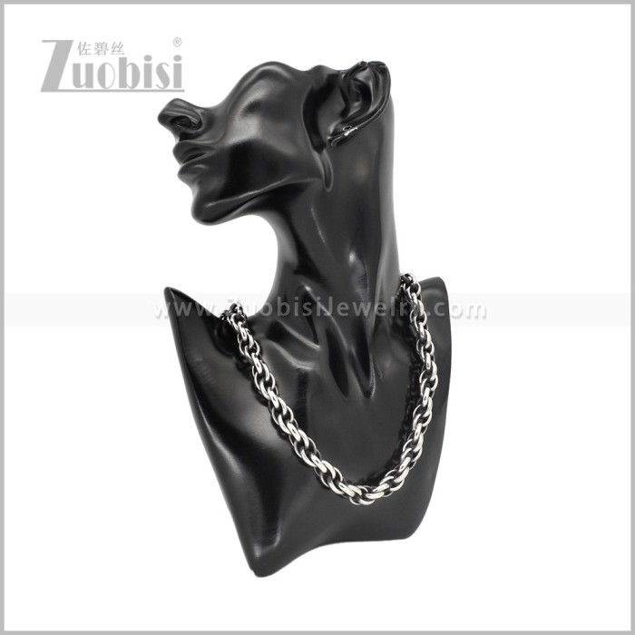 Oxidized Black Stainless Steel Necklace n003737S