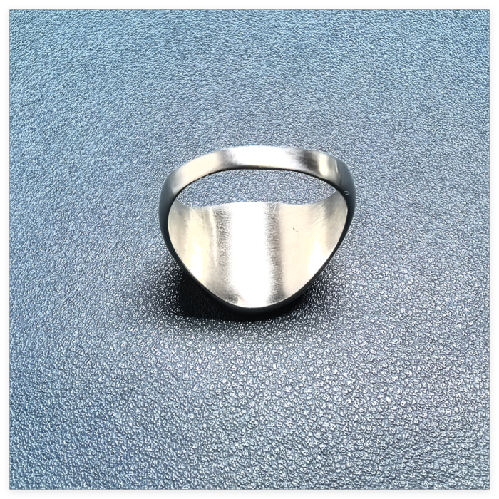 Round Big Stainless Steel Solid Blank Signet Ring r004701S