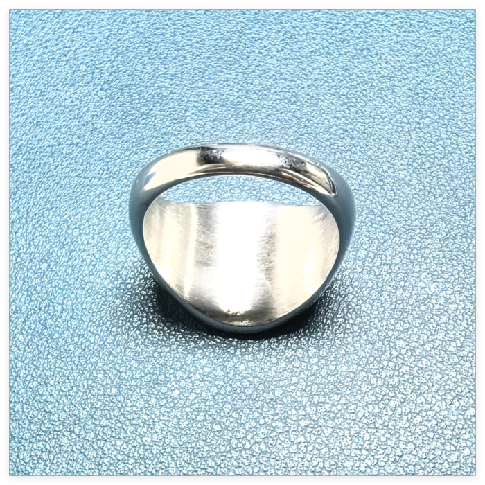 Round Big Stainless Steel Solid Blank Signet Ring r004701S