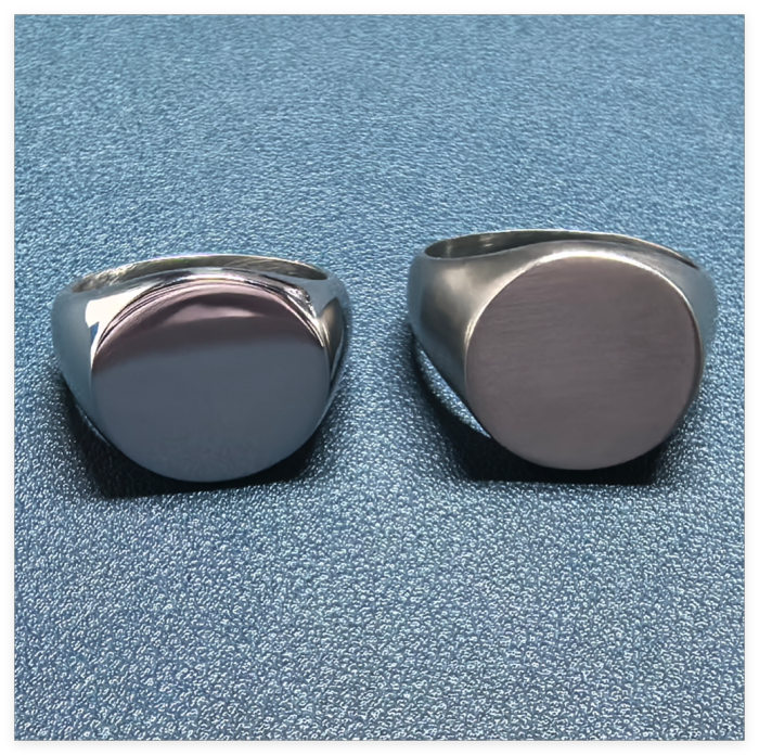 Round Big Stainless Steel Solid Blank Signet Ring r004701S