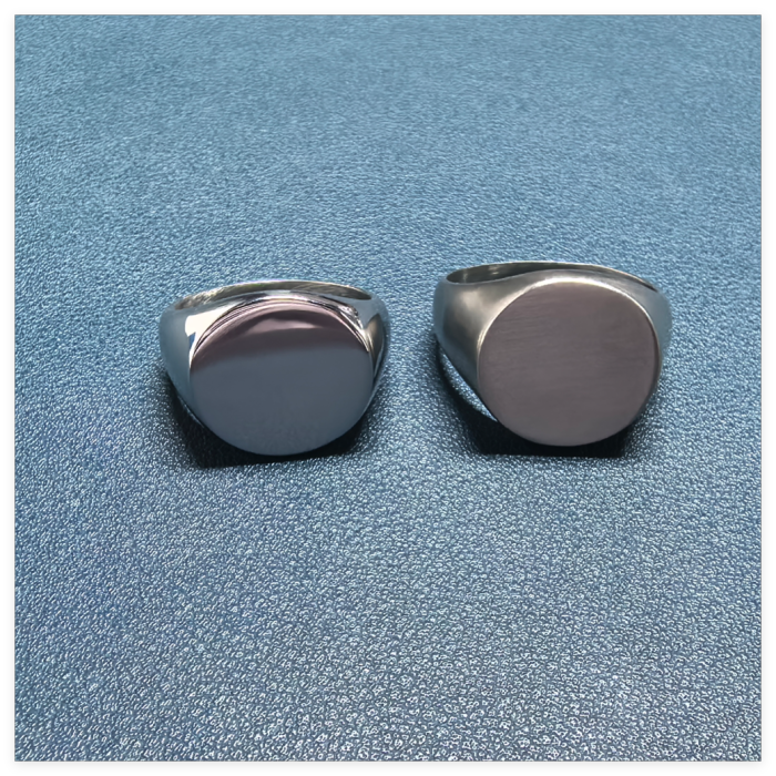 Round Big Stainless Steel Solid Blank Signet Ring r004701S