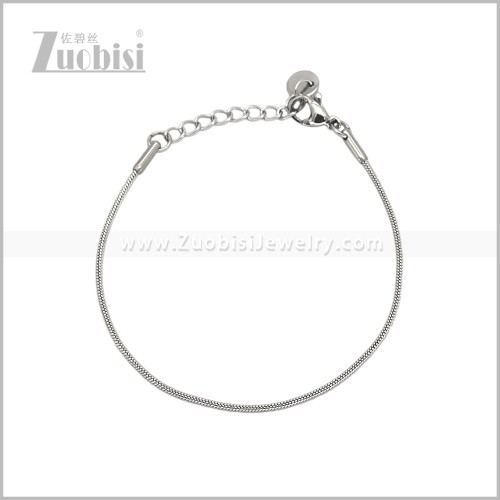1MM Silver Stainless Steel Snake Chain Bracelet for Girls b011325S1