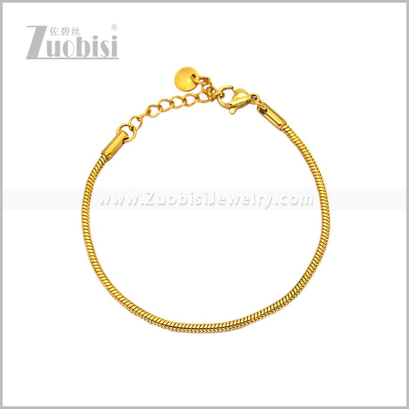 0.20CM Golden Stainless Steel Snake Chain Bracelet for Unisex b011325G2