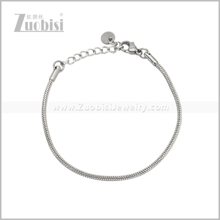 0.2CM Wide Snake Chain Bracelet in Stainless Steel b011325S2