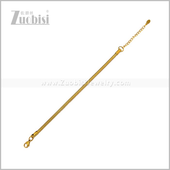 3MM Gold Stainless Steel Snake Chain Bracelet for Men b011325G3