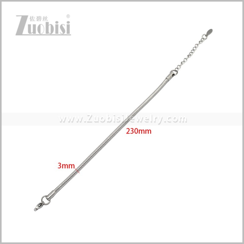 3MM Stainless Steel Snake Chain Bracelet b011325S3
