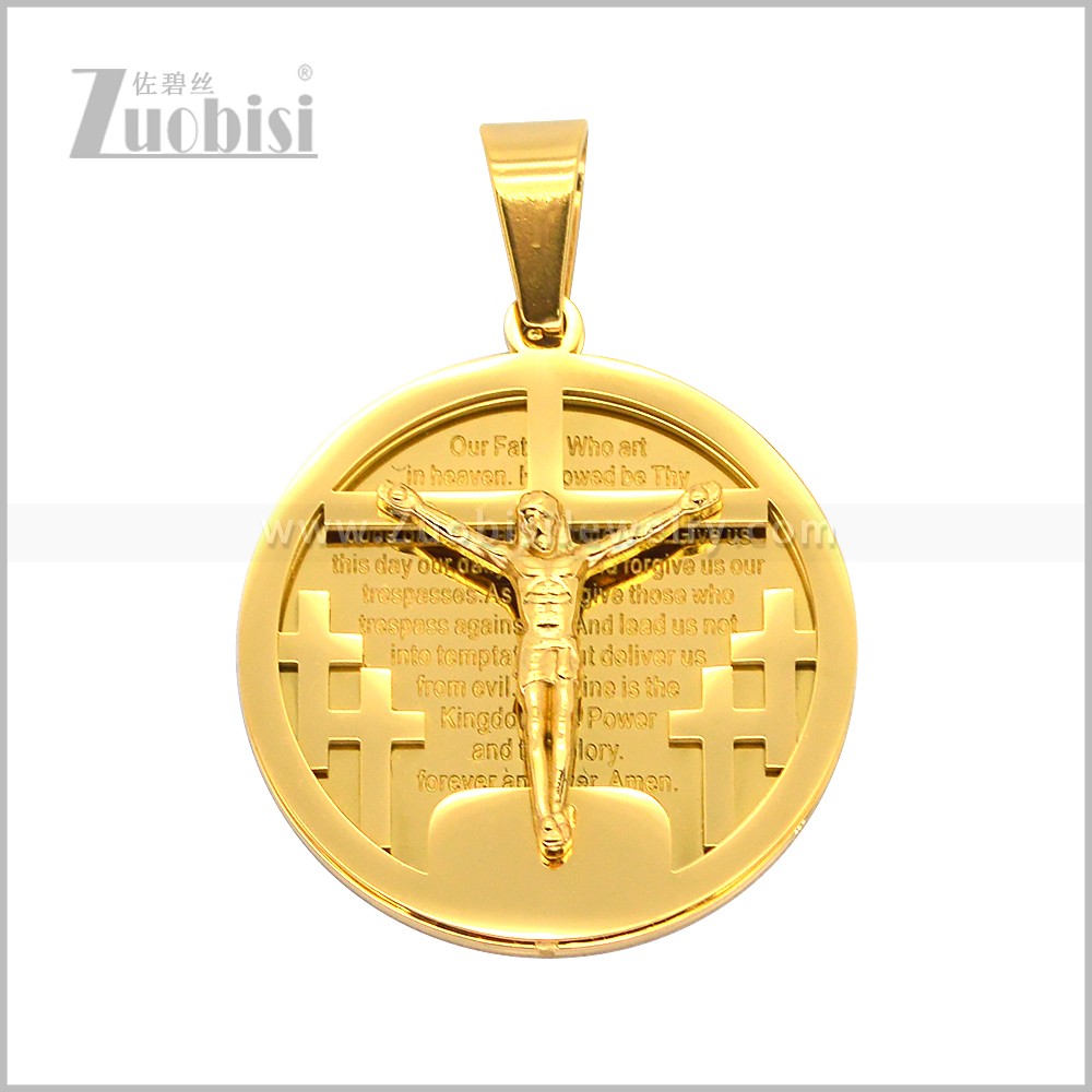 Stainless Steel Pendant p013708G - Zuobisi Jewelry