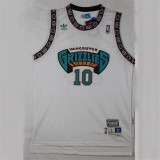 Memphis Grizzlies 灰熊队 10号 迈克·毕比 白色 极品网眼球衣
