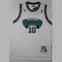 Memphis Grizzlies 灰熊队 10号 迈克·毕比 白色 极品网眼球衣