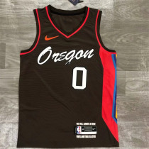 Portland Trail Blazers 21赛季 开拓者 城市版 咖啡色 0号 利拉德