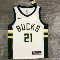 Milwaukee Bucks 21赛季 雄鹿队 BUCKS 主场 白色 21号 霍勒迪
