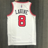 Chicago Bulls NBA  75周年 公牛队 白色 8号 拉文