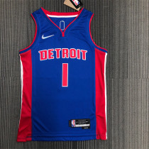 Detroit Pistons  75周年 活塞队 蓝色 1号 艾佛森