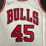 Chicago Bulls NBA  75周年 公牛队 白色 45号 乔丹