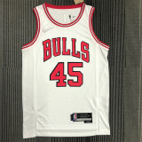 Chicago Bulls NBA  75周年 公牛队 白色 45号 乔丹