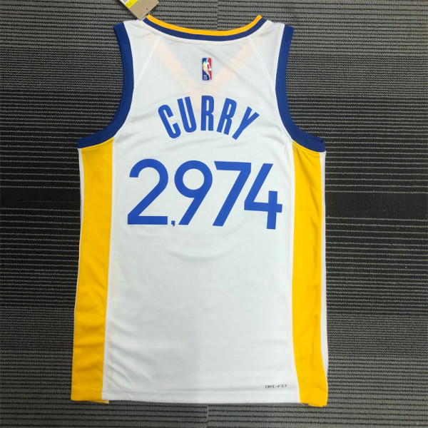Golden State Warriors 75周年勇士队V领 白 2974 库里