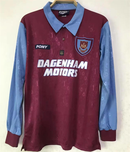Long sleeve 95-97 West Ham United home Retro Jersey Thailand Quality