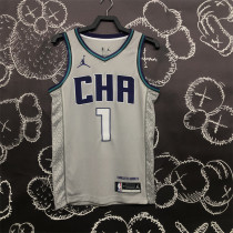 Charlotte Hornets  19赛季 黄蜂 灰色 1号 鲍尔