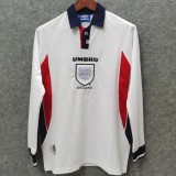 Long sleeve 1998 England home Retro Jersey Thailand Quality