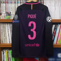 Long sleeve 16-17 FC Barcelona Away (PIQUE  3#) Retro Jersey Thailand Quality