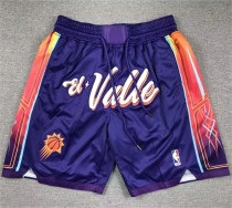 24 菲尼克斯太阳 Phoenix Suns Purple embroidered pocket shorts