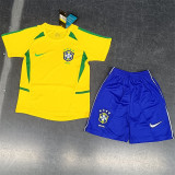 Kids kit 2002 Brazil home (Retro Jersey) Thailand Quality