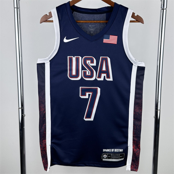 The United States team at the 24th Olympic Games 24年奥运会 美国队 藏蓝色 7号 杜兰特