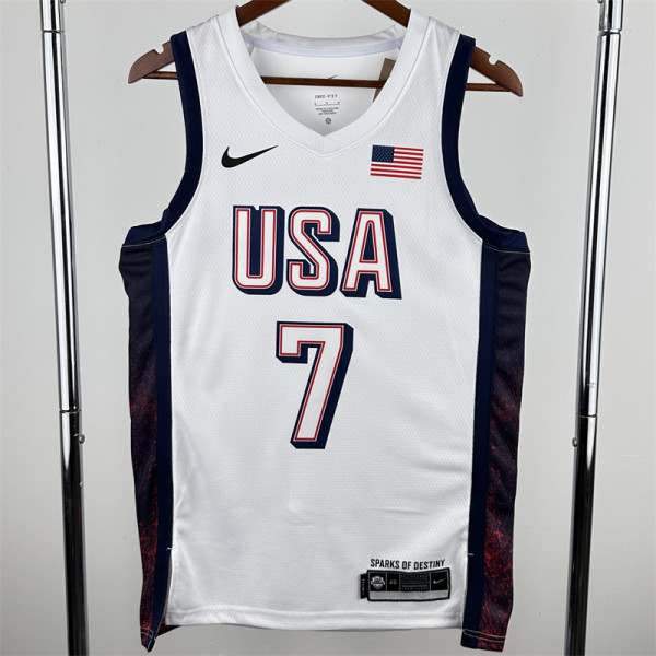 The United States team at the 24th Olympic Games 24年奥运会 美国队 白色 7号 杜兰特