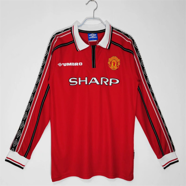 Long sleeve 98-99 Manchester United home Retro Jersey Thailand Quality