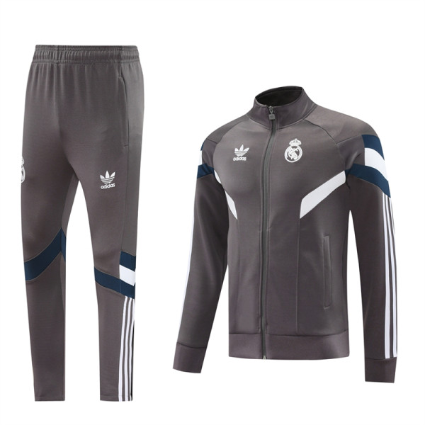 24-25 Real Madrid (grey) Jacket Adult Sweater tracksuit set