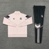 24-25 Real Madrid Jacket Light pink green Adult Sweater tracksuit set