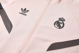 24-25 Real Madrid Jacket Light pink green Adult Sweater tracksuit set