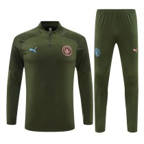 24-25  Manchester City (Army green) Adult Sweater tracksuit set Training Suit