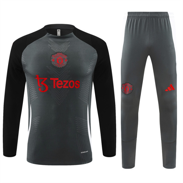 Player Version 24-25 Manchester United (dark grey) Adult Sweater tracksuit set Training Suit