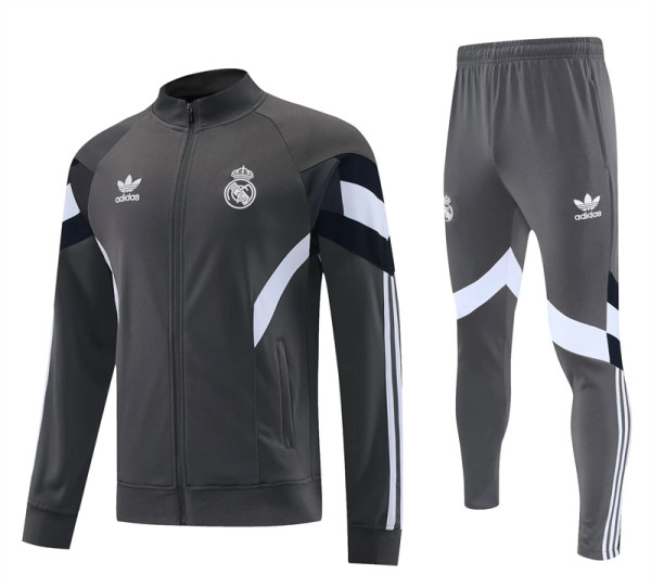 25-26 Real Madrid (grey) Jacket Adult Sweater tracksuit set