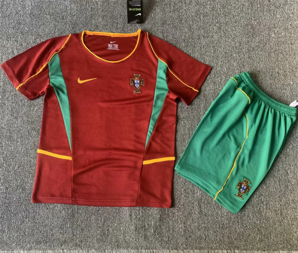 Kids kit 2002 Portugal home (Retro Jersey) Thailand Quality