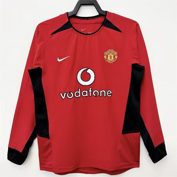 Long sleeve 02-04 Manchester United home Retro Jersey Thailand Quality