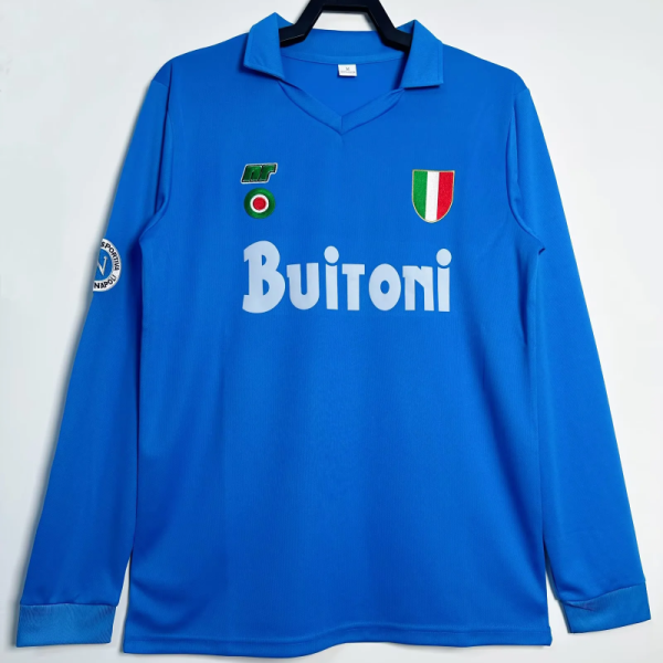 Long sleeve 87-88 SSC Napoli home Retro Jersey Thailand Quality