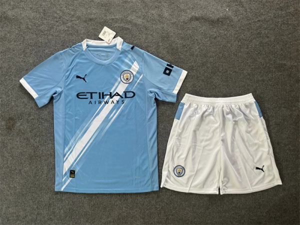25-26 Manchester City home Set.Jersey & Short High Quality