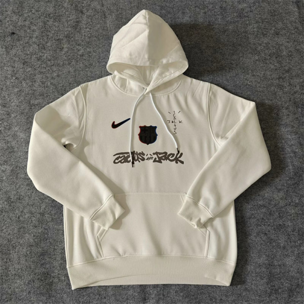 25-26 Barcelona (white) Fleece Adult Sweater tracksuit